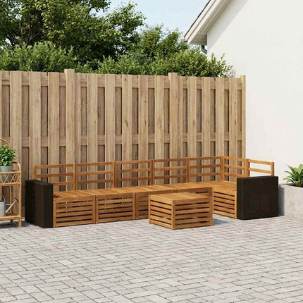 Sektionsoffgrupp 7 pcs Naturlig Massivt Akaciaträ