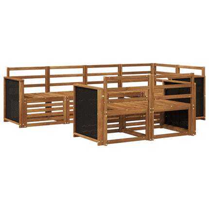 Sektionsoffgrupp 6 pcs Naturlig Massivt Akaciaträ