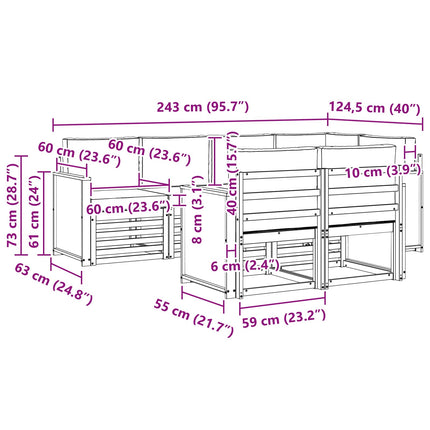 Sektionsoffgrupp med kudde 6 pcs Naturlig och Antracit