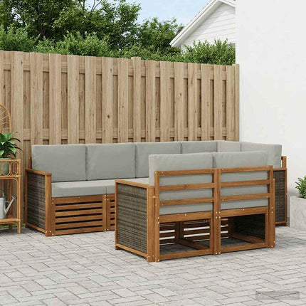 Sektionsoffgrupp med kudde 6 pcs Naturlig och ljusgrå