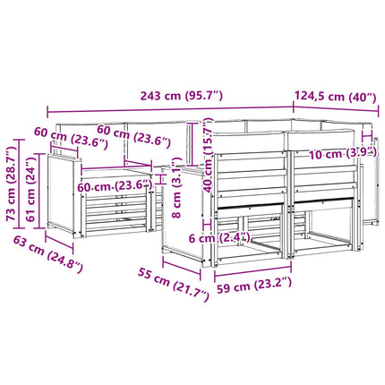 Sektionsoffgrupp med kudde 6 pcs Naturlig och ljusgrå