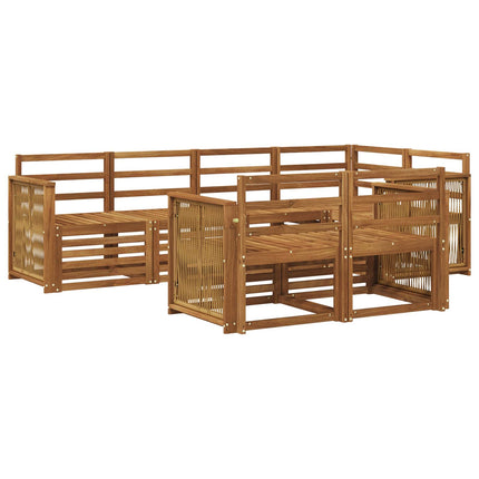 Sektionsoffgrupp 6 pcs Naturlig Massivt Akaciaträ