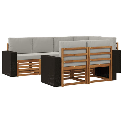 Sektionsoffgrupp med kudde 7 pcs Naturlig och ljusgrå