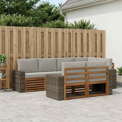 Sektionsoffgrupp med kudde 7 pcs Naturlig och ljusgrå