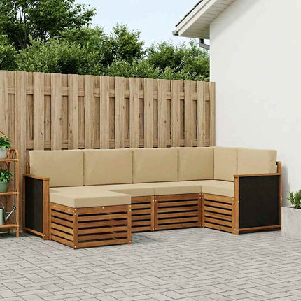Sektionsoffgrupp 5 pcs Naturlig Massivt akaciaträ och polyester