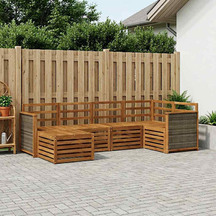 Sektionsoffgrupp 5 pcs Naturlig Massivt Akaciaträ