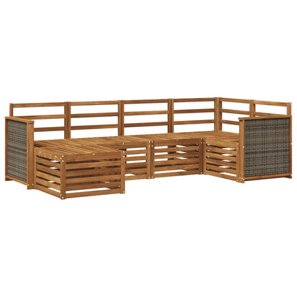 Sektionsoffgrupp 5 pcs Naturlig Massivt Akaciaträ