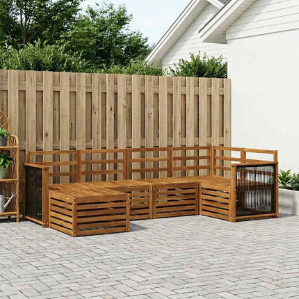 Sektionsoffgrupp 5 pcs Naturlig Massivt Akaciaträ