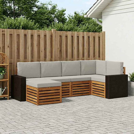 Sektionsoffgrupp med kudde 6 pcs Naturlig och ljusgrå