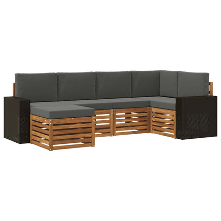 Sektionsoffgrupp med kudde 6 pcs Naturlig och Antracit