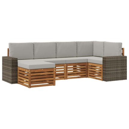Sektionsoffgrupp med kudde 6 pcs Naturlig och ljusgrå
