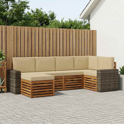 Sektionsoffgrupp med kudde 6 pcs Naturlig och Beige