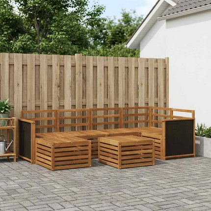 Sektionsoffgrupp 6 pcs Naturlig Massivt Akaciaträ