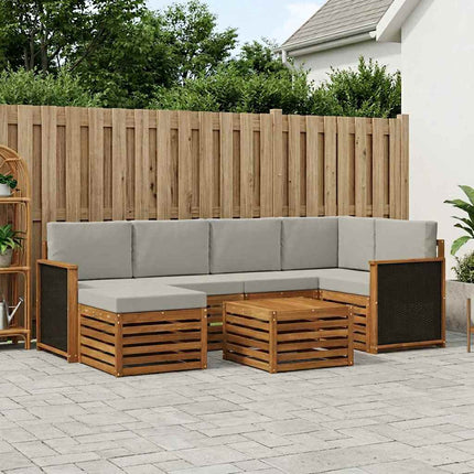 Sektionsoffgrupp med kudde 6 pcs Naturlig och ljusgrå