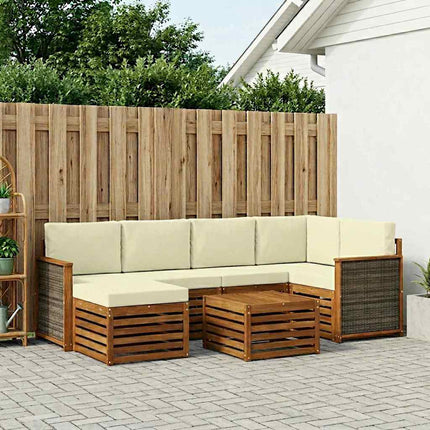 Sektionsoffgrupp med kudde 6 pcs Naturlig och Grädde