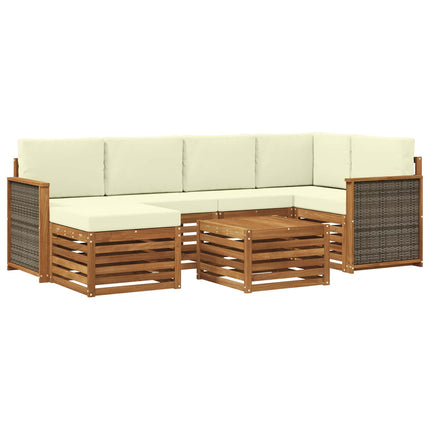 Sektionsoffgrupp med kudde 6 pcs Naturlig och Grädde