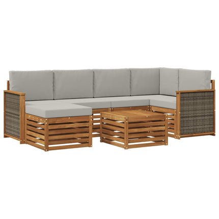 Sektionsoffgrupp med kudde 6 pcs Naturlig och ljusgrå