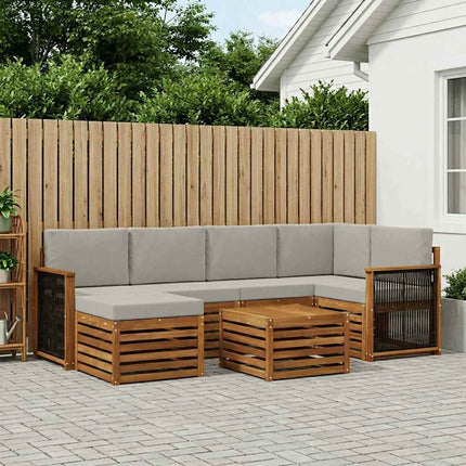 Sektionsoffgrupp med kudde 6 pcs Naturlig och ljusgrå