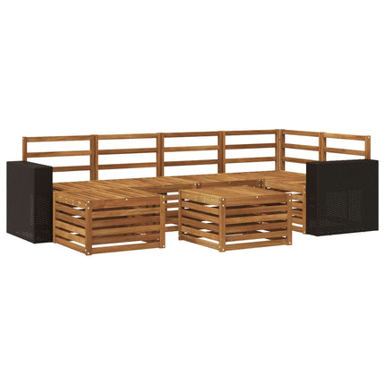 Sektionsoffgrupp 7 pcs Naturlig Massivt Akaciaträ