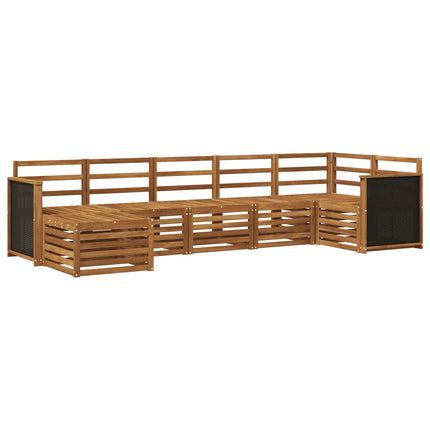 Sektionsoffgrupp 6 pcs Naturlig Massivt Akaciaträ