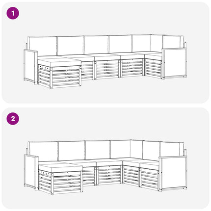 Sektionsoffgrupp med kudde 6 pcs Naturlig och Grädde