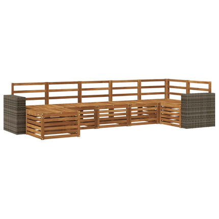 Sektionsoffgrupp 7 pcs Naturlig Massivt Akaciaträ