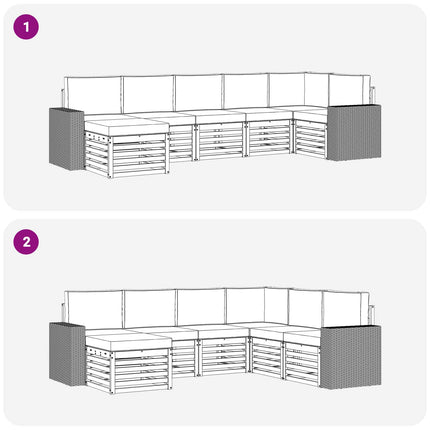 Sektionsoffgrupp med kudde 7 pcs Naturlig och Antracit