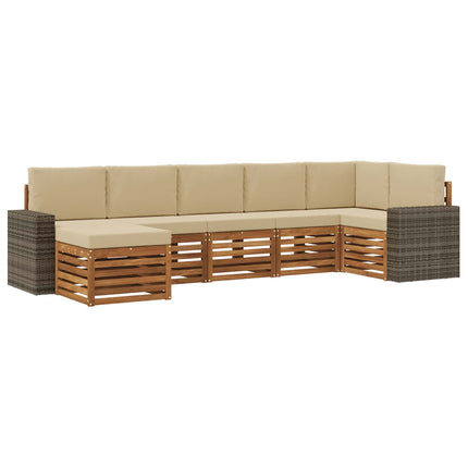 Utomhussoffset 7 st Naturlig och Beige