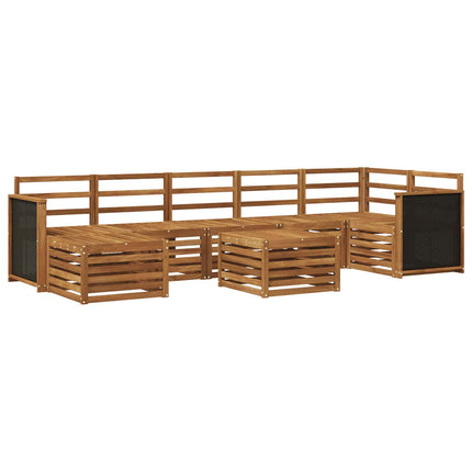 Utomhussoffset 7 pcs Naturlig Massivt Akaciaträ