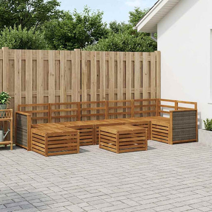 Utomhussoffset 7 pcs Naturlig Massivt Akaciaträ