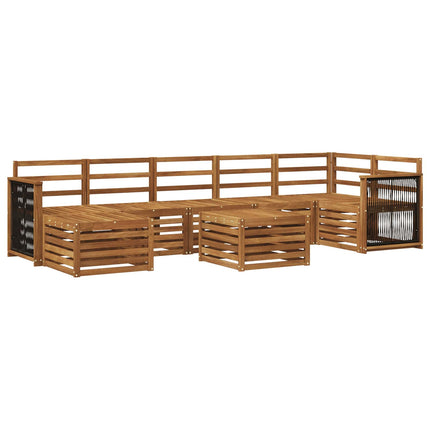 Utomhussoffset 7 pcs Naturlig Massivt Akaciaträ