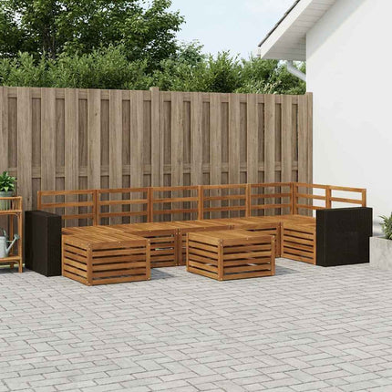 Utomhussoffset 8 pcs Naturlig Massivt Akaciaträ