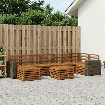 Utomhussoffset 8 pcs Naturlig Massivt Akaciaträ