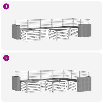 Utomhussoffset 8 pcs Naturlig Massivt Akaciaträ