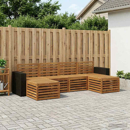 Soffgrupper 6 pcs Naturlig Massivt Akaciaträ