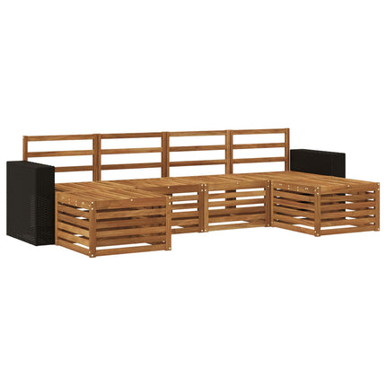 Soffgrupper 6 pcs Naturlig Massivt Akaciaträ