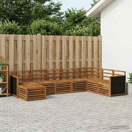 Utomhussoffset 6 pcs Naturlig Massivt Akaciaträ