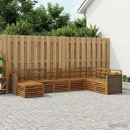 Utomhussoffset 6 pcs Naturlig Massivt Akaciaträ