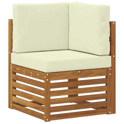 Utomhussoffset med kudde 6 pcs Naturlig och Grädde