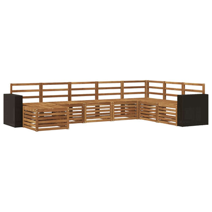 Utomhussoffset 8 pcs Naturlig Massivt Akaciaträ