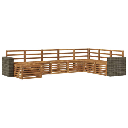 Utomhussoffset 8 pcs Naturlig Massivt Akaciaträ