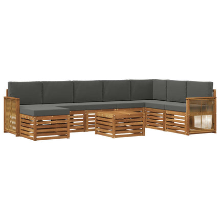 Utomhussoffset med kudde 7 pcs Naturlig och Antracit