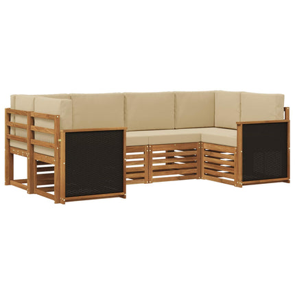 Sektionsoffgrupp 5 pcs Naturlig Massivt akaciaträ och polyester