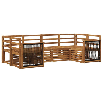 Sektionsoffgrupp 5 pcs Naturlig Massivt Akaciaträ