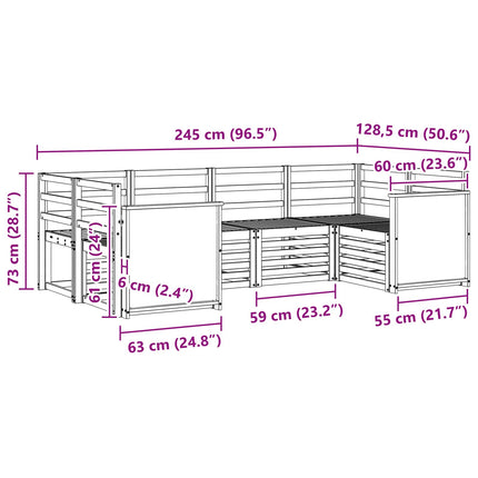 Sektionsoffgrupp 5 pcs Naturlig Massivt Akaciaträ