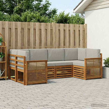 Sektionsoffgrupp med kudde 5 pcs Naturlig och ljusgrå