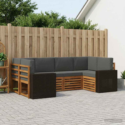 Utomhussoffset 6 st Naturlig och Antracit Polyester