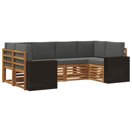 Sektionsoffgrupp 6 pcs Naturlig och Antracit Polyester