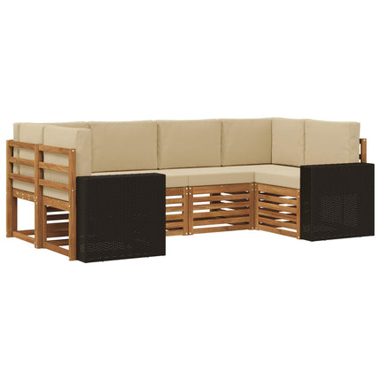 Sektionsoffgrupp med kudde 6 pcs Naturlig och Beige Polyester