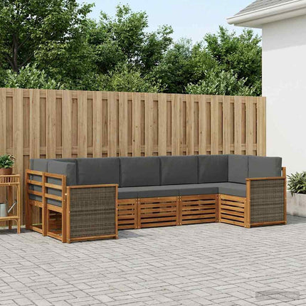 Sektionsoffgrupp med kudde 6 pcs Naturlig och Antracit